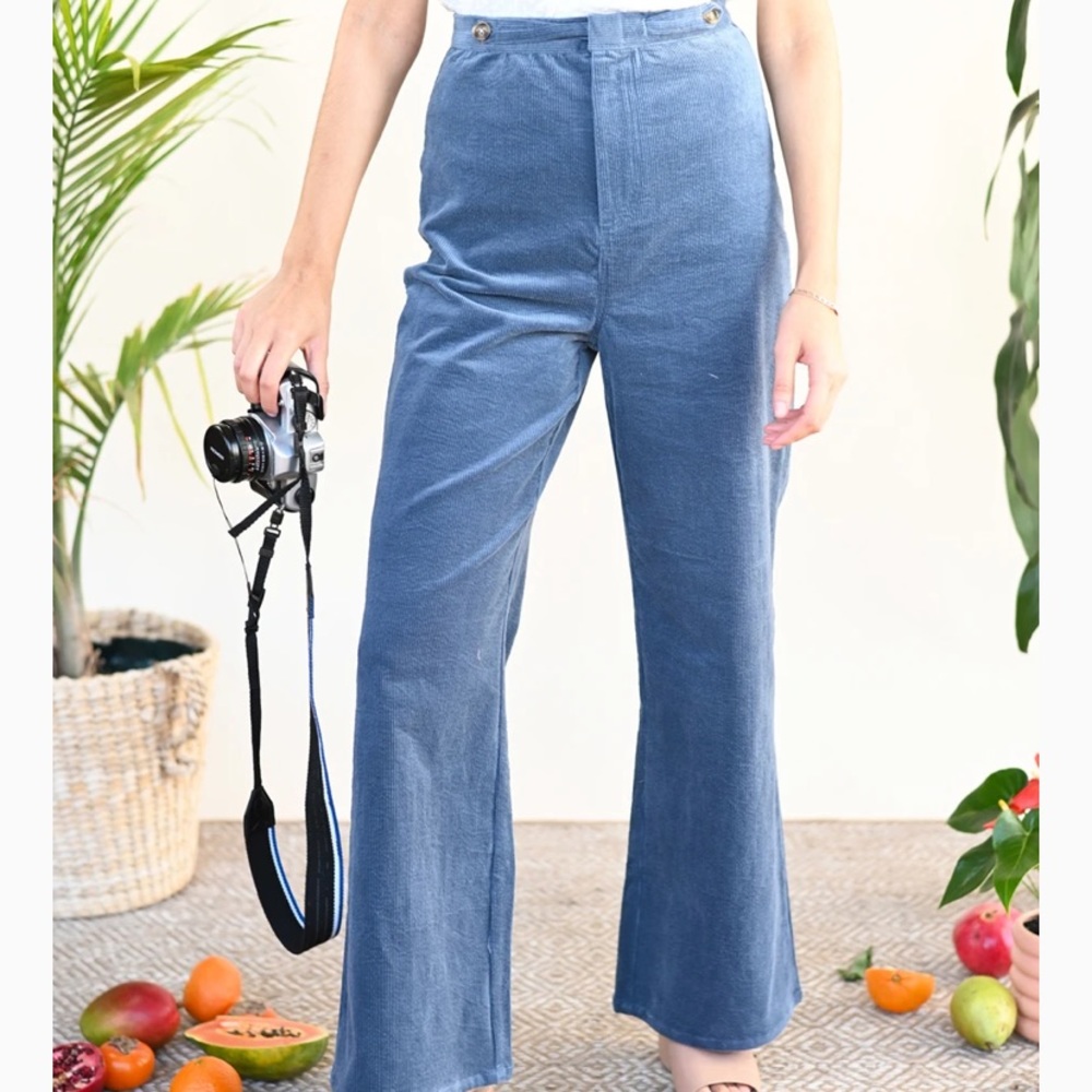 St. Geraldine Slate Blue Spencer Corduroy Pants S